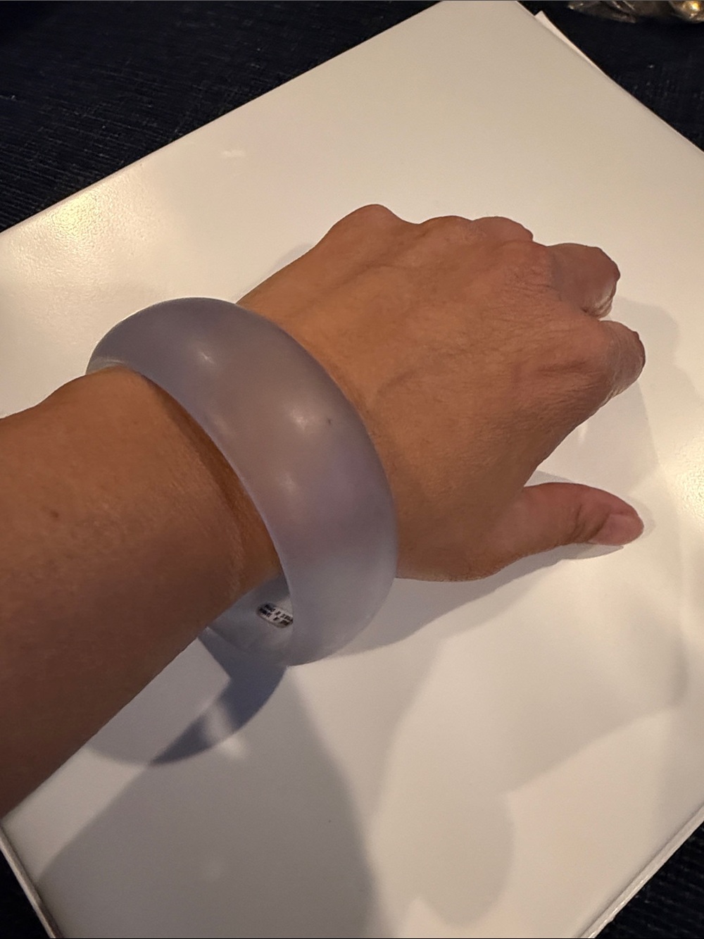 Translucent Lavender Resin Bangle Bracelet - Unbranded
